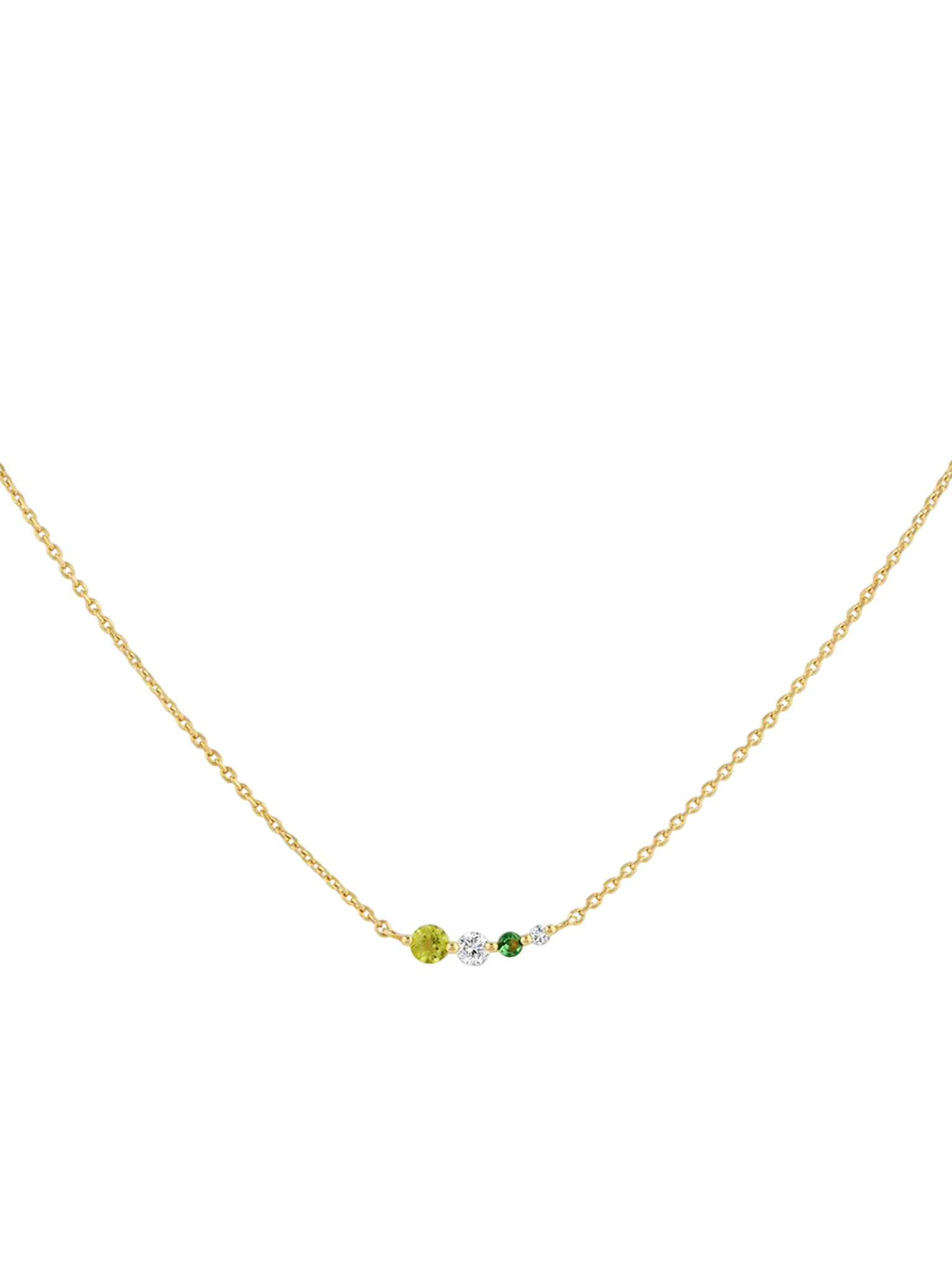 Shuga gemstone & lab-created diamond scoop necklace